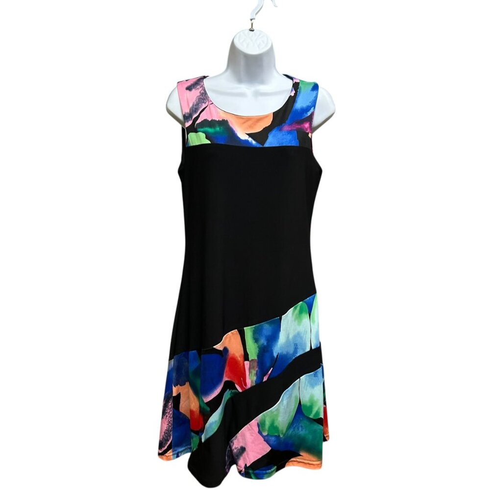 Michael Tyler Black Multicolor Stretchy Dress Size S